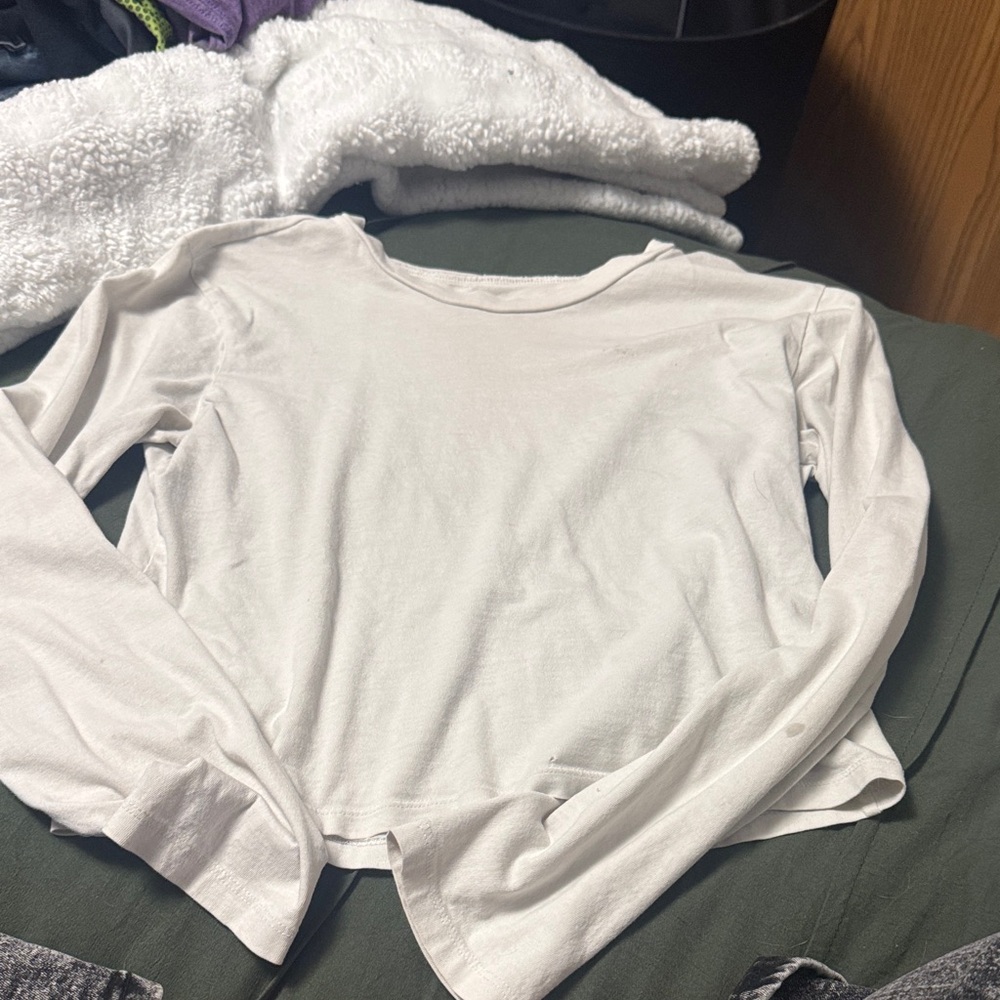 wild fable Cream Long Sleeve Crop Top